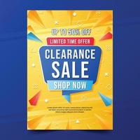 Abstract Clearance Sale Vertical Poster Template vector