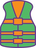 Life Jacket Line Filled Two Color vector