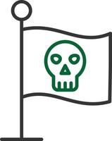 línea de bandera pirata de dos colores vector