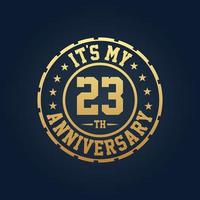 It's my 23rd Anniversary, 23rd Wedding Anniversary celebration vector