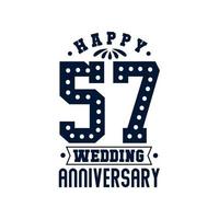 57 Anniversary celebration, Happy 57th Wedding Anniversary vector