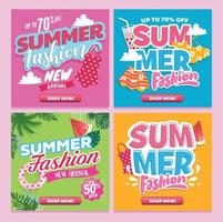 Summer Fashion Media Social Template vector