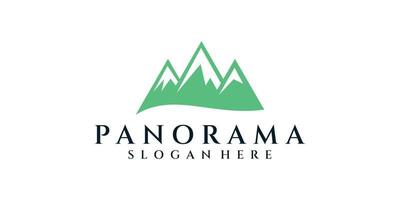 Panorama minimal mountain logo design inspiration vector