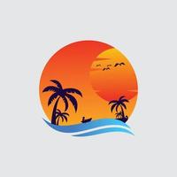 sunset logo vector