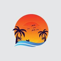 sunset logo vector