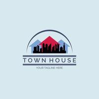 real estate town house logo template design for brand or company and other vector