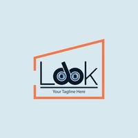 look eyes ball letter logo design template for brand or company and other vector