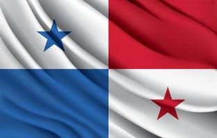 bandera nacional de panamá ondeando ilustración vectorial realista vector