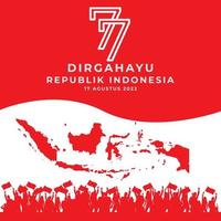 17 de agosto feliz día de la independencia de indonesia banner de tarjeta de felicitación y logotipo de fondo de textura vector