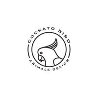 logotipo de loro estilo de línea minimalista con ilustración de diseño de símbolo de icono de vector de círculo