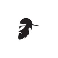 logotipo de un hombre que lleva un sombrero con barba vector icono símbolo ilustración diseño