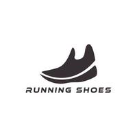 silhouette of running shoes design for shop brand company logo vector icon symbol design
