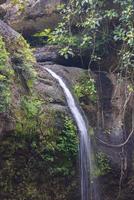 A natural waterfall in a big forest in the midst of beautiful nature. photo