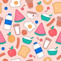 Breakfast Seamless Pattern Background Concept vector