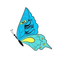 insecto alado exótico mariposa, ilustración vectorial. mariposa de colores con alas grandes vector