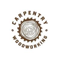 diseño de logotipo de inspiración de carpintería, carpintero, icono, símbolo, estilo vintage vector