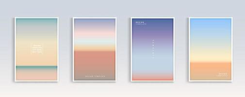 Modern gradients summer, sunset and sunrise sea backgrounds vector set. color abstract background for app, web design, webpages, banners, greeting cards. Vector illustration design