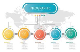 plantilla de información gráfica de negocios de presentación, plantilla de opciones de números de infografías abstractas, utilizada para diseño web, opciones de pasos de negocios, banner. ilustración vectorial vector