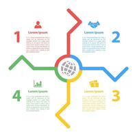 Infographic design template with business concept vector illustration with 4 steps or options or processes represent work flow or diagram