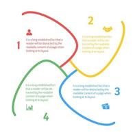 plantilla de diseño infográfico con ilustración de vector de concepto de negocio con 4 pasos u opciones o procesos representan flujo de trabajo o diagrama