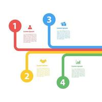 plantilla de diseño infográfico con ilustración de vector de concepto de negocio con 4 pasos u opciones o procesos representan flujo de trabajo o diagrama