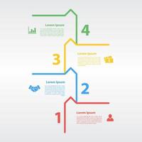 plantilla de diseño infográfico con ilustración de vector de concepto de negocio con 4 pasos u opciones o procesos representan flujo de trabajo o diagrama