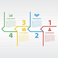 plantilla de diseño infográfico con ilustración de vector de concepto de negocio con 4 pasos u opciones o procesos representan flujo de trabajo o diagrama