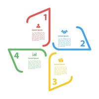 plantilla de diseño infográfico con ilustración de vector de concepto de negocio con 4 pasos u opciones o procesos representan flujo de trabajo o diagrama