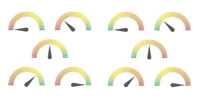 Meter sign infographic gauge element from red to green and green to red vector illustration