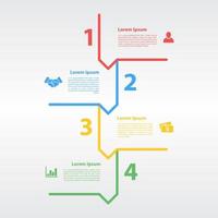 Infographic design template with business concept vector illustration with 4 steps or options or processes represent work flow or diagram