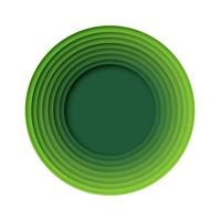 Green circle abstract paper art style form nature and eco technology  concept. vector design