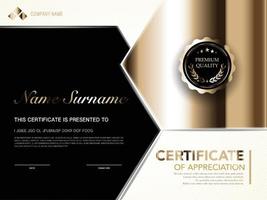 diploma certificate template black and gold color with luxury and modern style vector image