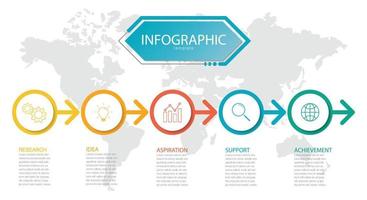 plantilla de información gráfica de negocios de presentación, plantilla de opciones de números de infografías abstractas, utilizada para diseño web, opciones de pasos de negocios, banner. ilustración vectorial vector