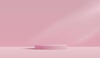 fondo rosa cosmético y pantalla de podio premium para presentación de productos, marca y empaque. escenario de estudio con sombra de fondo. diseño vectorial vector