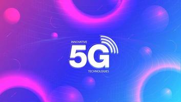 Fondo de red de conexión inalámbrica a Internet 5g. concepto de comunicación de datos de alta velocidad o diseño de vectores de tecnología de inicio.