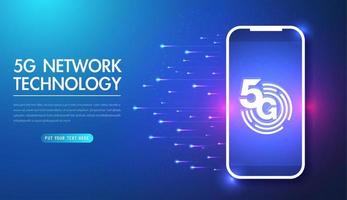 5G network wireless technology vector illustration. High-speed mobile internet of next generation. Using modern digital devices. Web page design template.