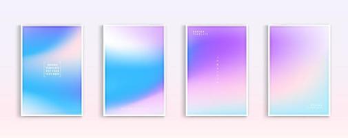 Pastel gradient backgrounds vector set. Soft tender pink, blue and purple colours abstract background for app, web design, webpages, banners, greeting cards. Vector illustration design