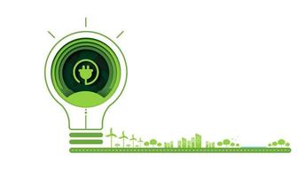 arte en papel de la tecnología de la ecología verde y el concepto de naturaleza. concepto de idea creativa de ahorro de energía. bombilla con conservación de la naturaleza y el medio ambiente. diseño vectorial vector