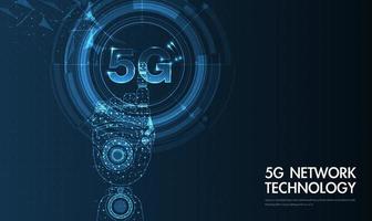 Red 5g conexión inalámbrica a internet wi-fi e internet de las cosas con moderno. Ilustración de vector de tecnología de tasa de datos de conexión de innovación de alta velocidad.