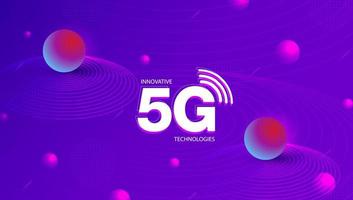 Fondo de red de conexión inalámbrica a Internet 5g. concepto de comunicación de datos de alta velocidad o diseño de vectores de tecnología de inicio.