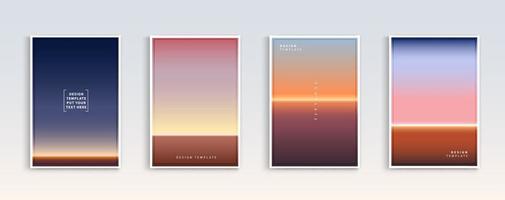 Modern gradients summer, sunset and sunrise sea backgrounds vector set. color abstract background for app, web design, webpages, banners, greeting cards. Vector illustration design