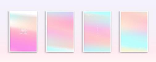 Pastel gradient backgrounds vector set. Soft tender white, orange, pink, purple and yellow colours abstract background for app, web design, webpages, banners, greeting cards. Vector illustration