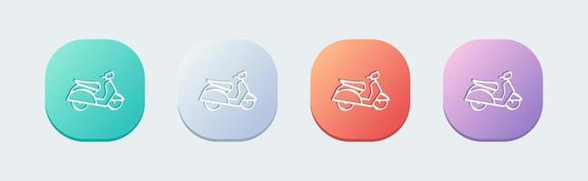 Scooter line icon in flat design style. Motorcycle signs vector illustration.