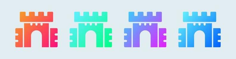 Castle solid icon in gradient colors. Citadel signs vector illustration.