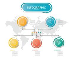 plantilla de información gráfica de negocios de presentación, plantilla de opciones de números de infografías abstractas, utilizada para diseño web, opciones de pasos de negocios, banner. ilustración vectorial vector