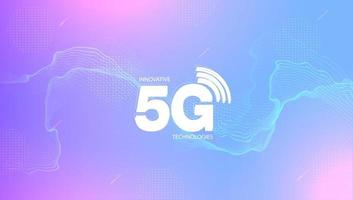 Fondo de red de conexión inalámbrica a Internet 5g. concepto de comunicación de datos de alta velocidad o diseño de vectores de tecnología de inicio.