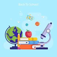 Modern flat design of back to school illustration concept. Flat Style vector template suitable for Web Landing Page, Background.