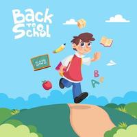 Modern flat design of back to school illustration concept. Flat Style vector template suitable for Web Landing Page, Background.