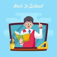 Modern flat design of back to school illustration concept. Flat Style vector template suitable for Web Landing Page, Background.