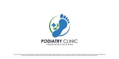 Podiatry clinic logo design for feet massage and spa with creative element Premium Vector